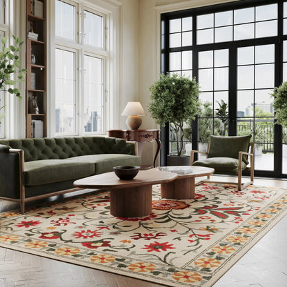 Padma Lakshimi Shangrila Folk Floral Wool Rug - Regal Rugs