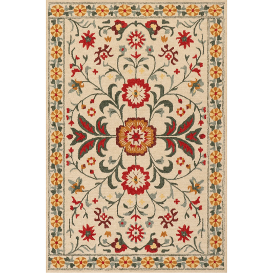 Padma Lakshimi Shangrila Folk Floral Wool Rug - Regal Rugs